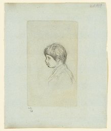 Claude Renoir, fils de l'artiste, de profil, Auguste Renoir