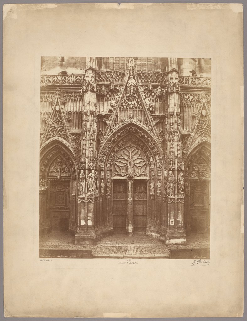 Abbeville, Saint Wulfram parish church, facade, Édouard Baldus