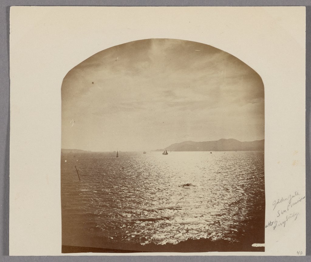 San Francisco: Das Golden Gate vor dem Bau der Brücke, Eadweard Muybridge;   zugeschrieben