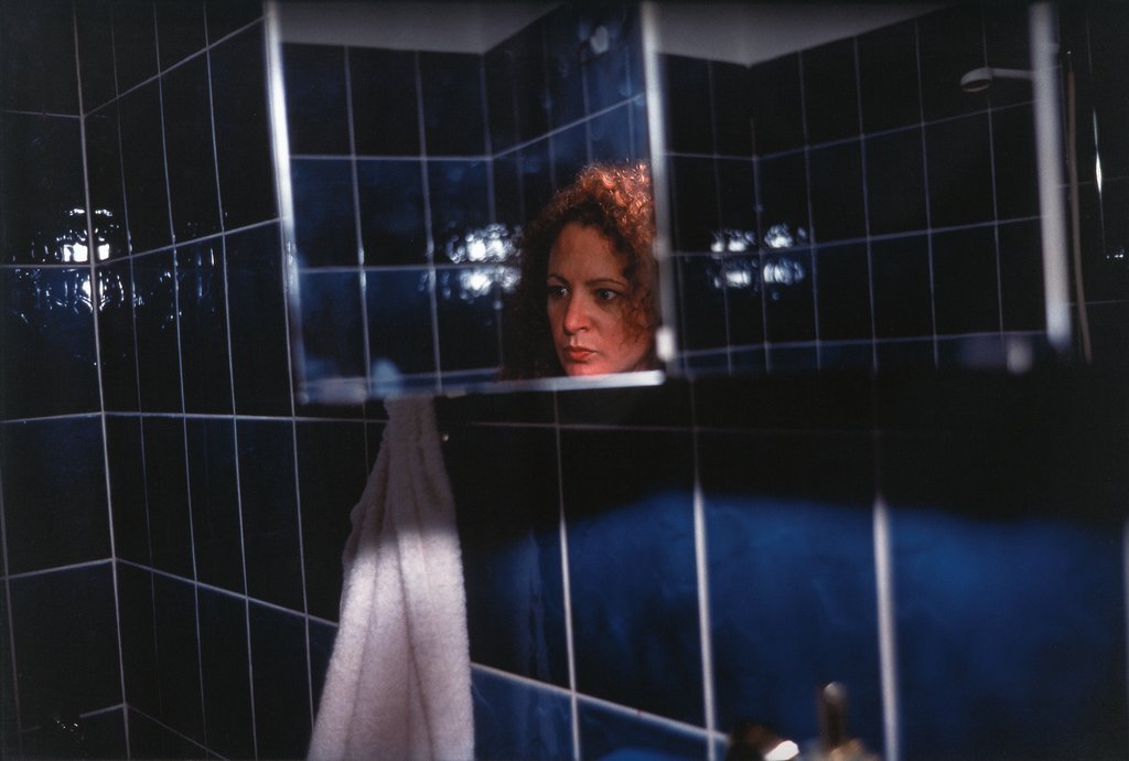 Self-Portrait in My Blue Bathroom, Berlin, Nan Goldin