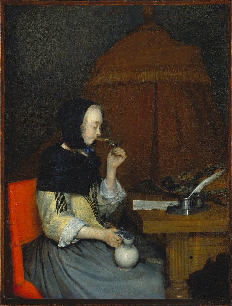 Dame mit Weinglas, Gerard ter Borch d. J.