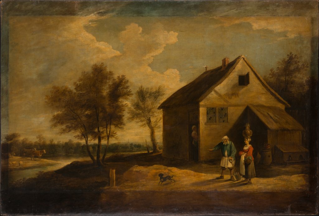 Landscape with Peasants in Front of their Farm, David Teniers the Younger;  school