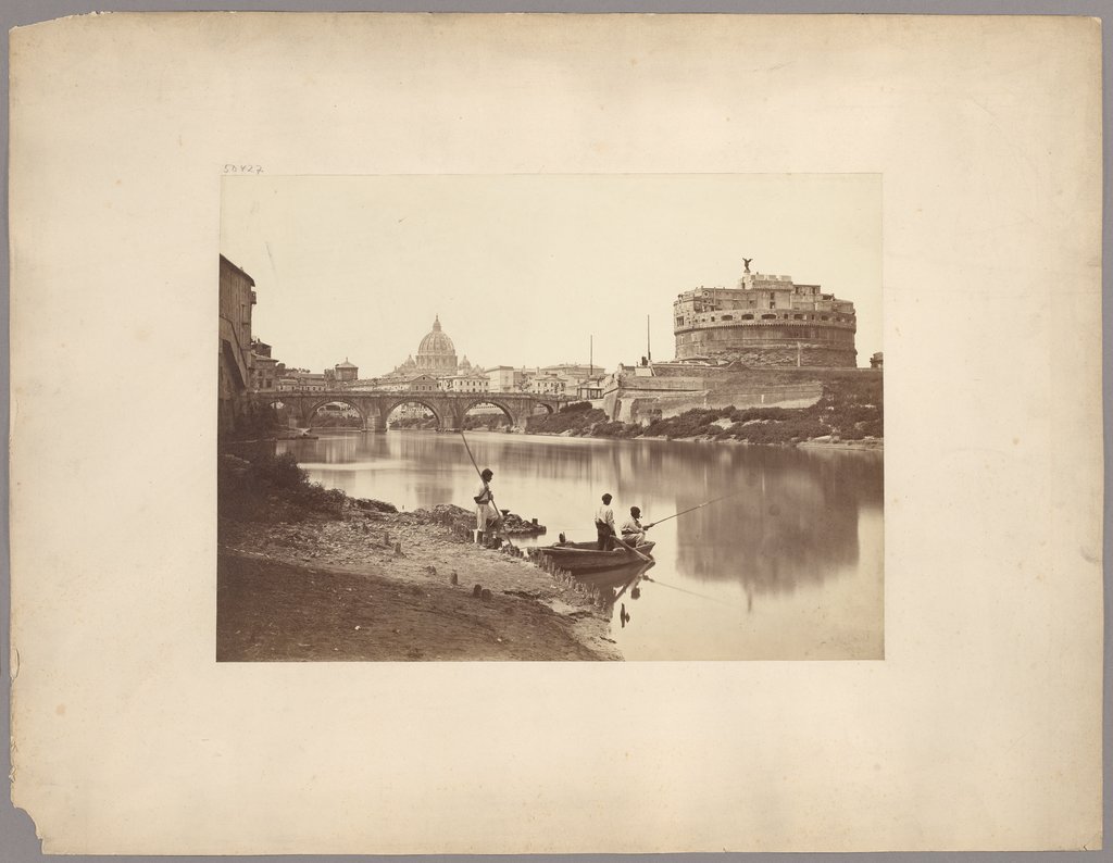 Rome: Fishermen on the Tiber near the Castel Sant’Angelo, Gioacchino Altobelli