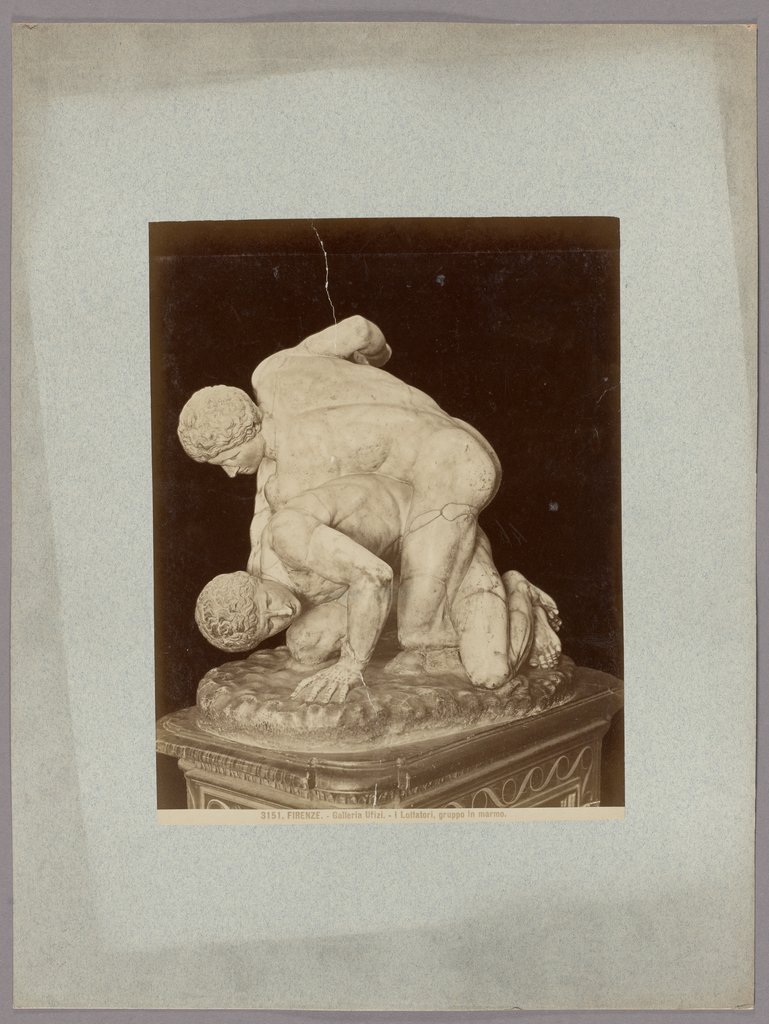 Florence: Uffizi Gallery,The Wrestlers, Marble group, No. 3151, Giacomo Brogi