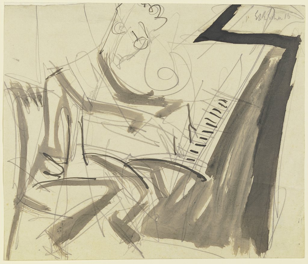 Klemperer at the piano, Ernst Ludwig Kirchner