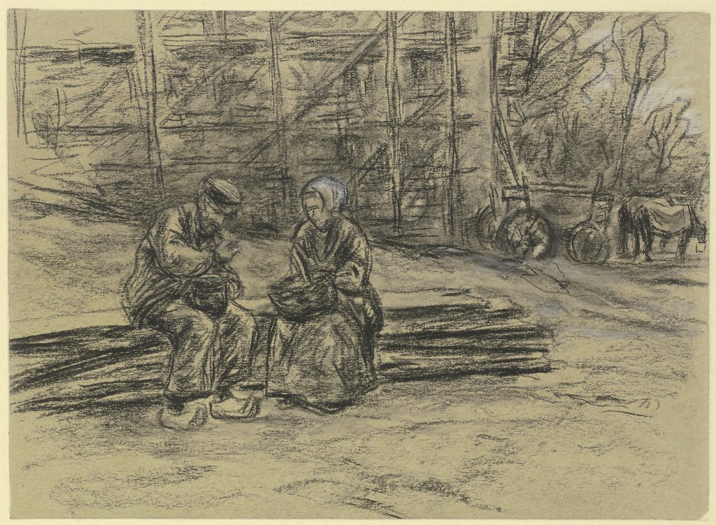 Arbeiter, sein Mittagbrot verzehrend, Max Liebermann