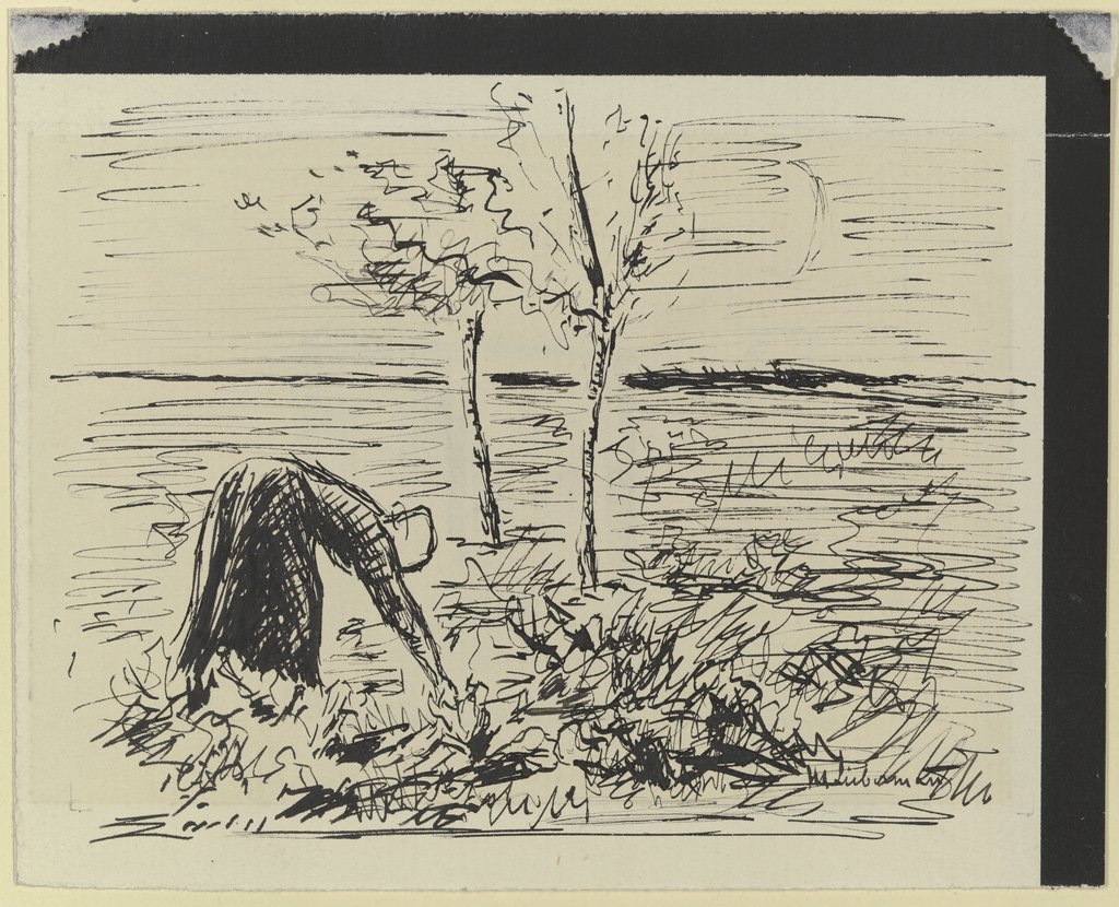 Studie zu dem Wandgemälde: Winter (zur Holzleserin), Max Liebermann