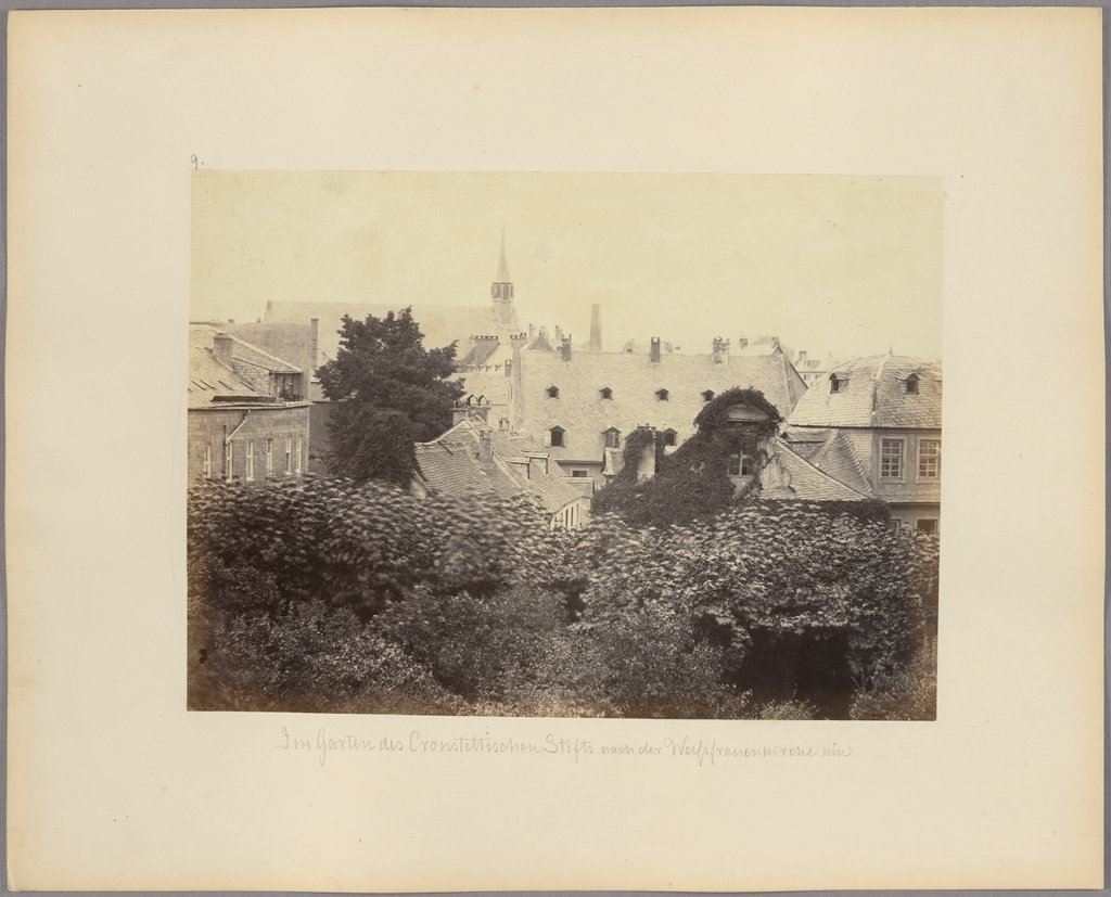 Frankfurt am Main: View of the Cronstettisches Stift from the garden, with archive and imperial kitchen, no. 10, Carl Friedrich Mylius