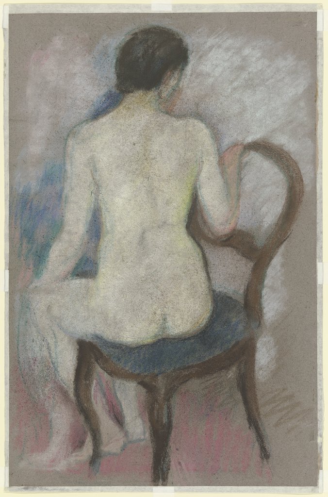 Nude on chair, August Macke