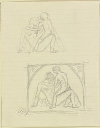 Studienblatt: Lagernder weiblicher Akt mit Kind, Aristide Maillol