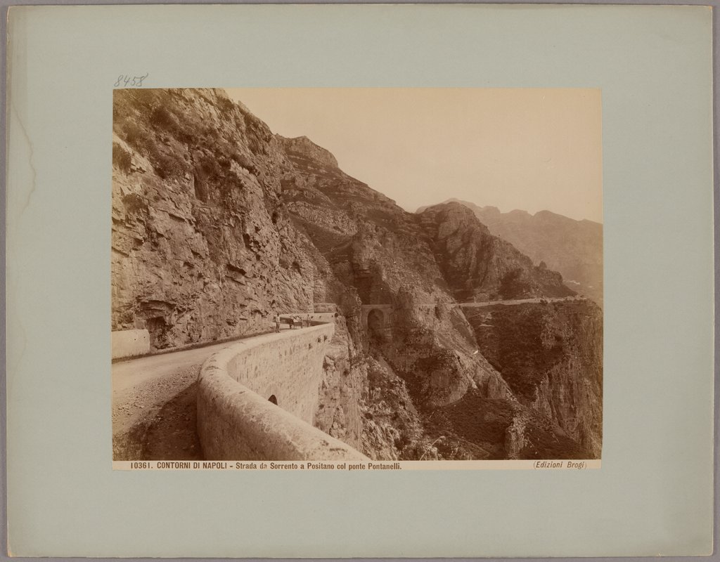 Napoli: Contorni, Strada da Sorrento a Positano col ponte Pontanelli, No. 10361, Carlo Brogi