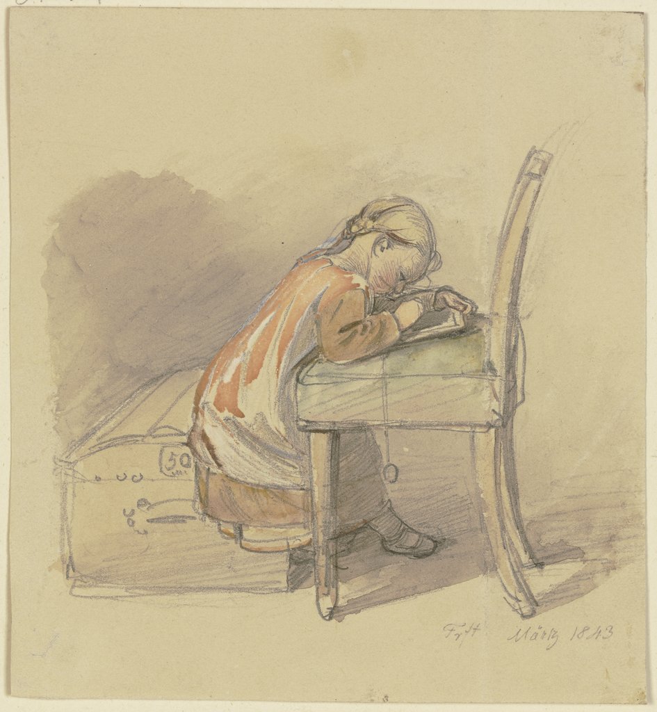 Writing girl, Jakob Fürchtegott Dielmann