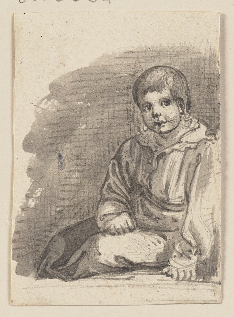 A sitting boy, Jakob Fürchtegott Dielmann