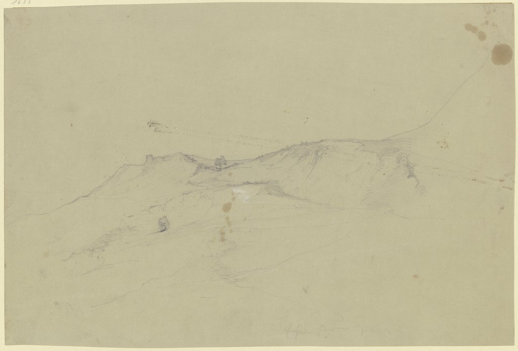 Kahle bergige Landschaft, nach links abfallend, Victor Müller