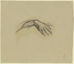 Die Hand eines waagerecht aufgelegten (?) rechten Armes, Victor Müller