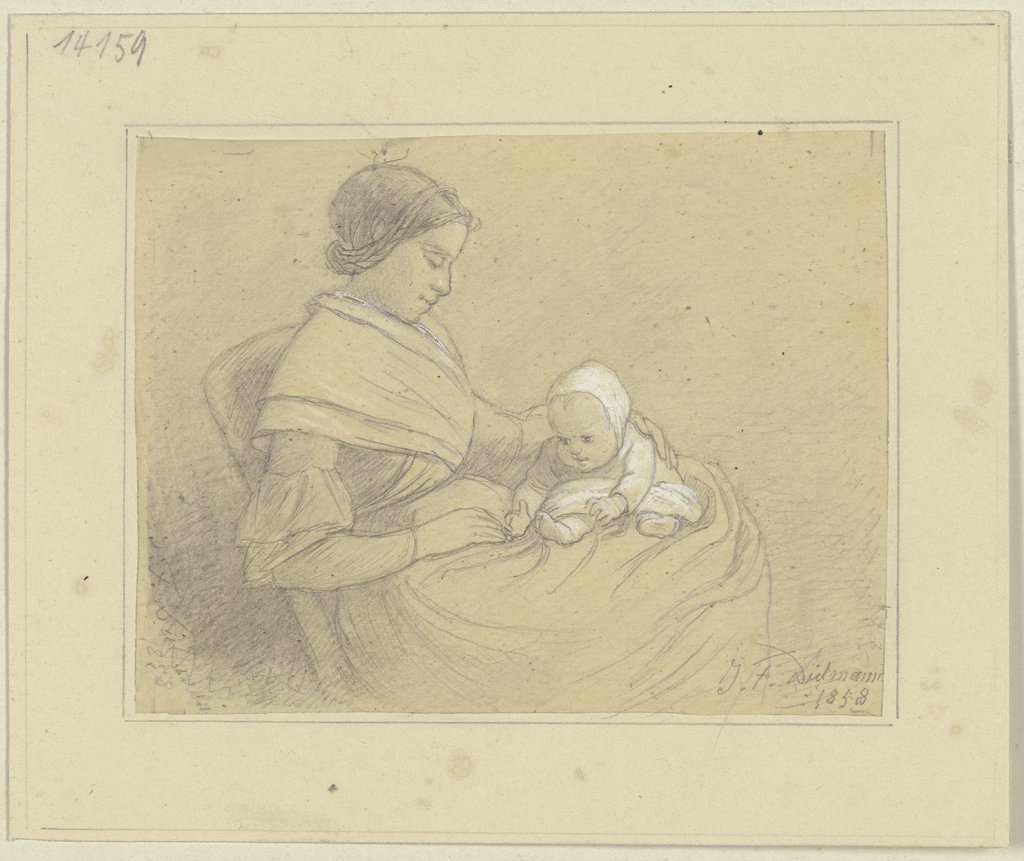 Mother with child, Jakob Fürchtegott Dielmann