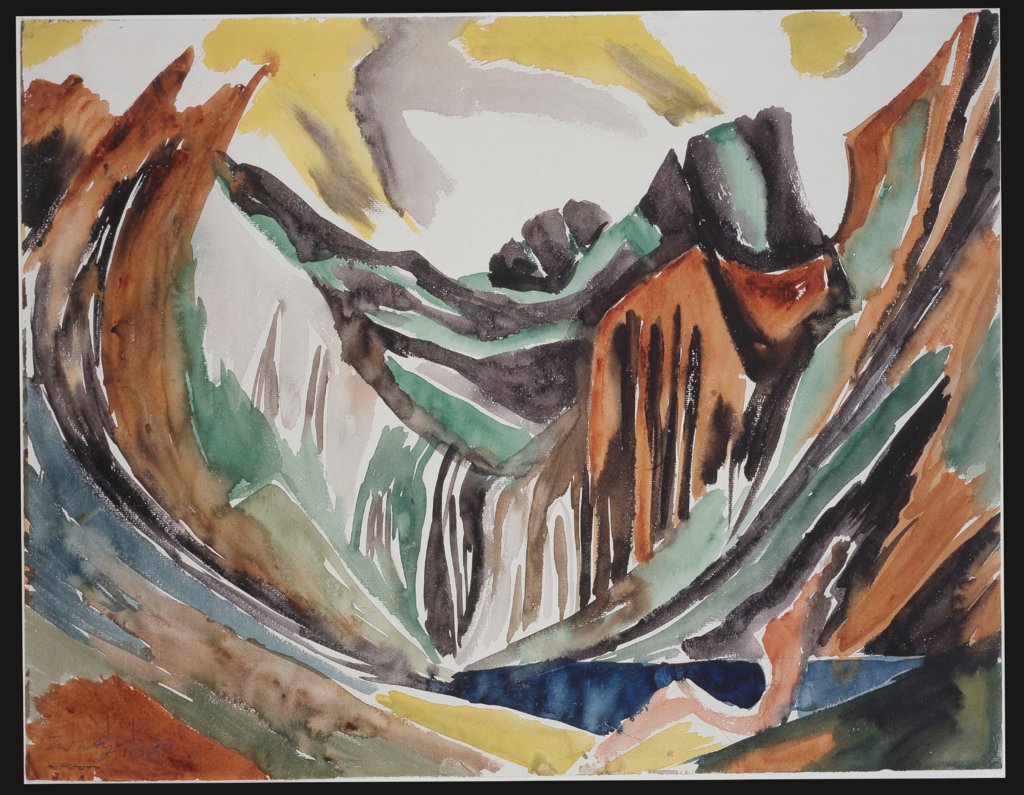 Lofotenlandschaft mit kleinem See, Ernst Wilhelm Nay