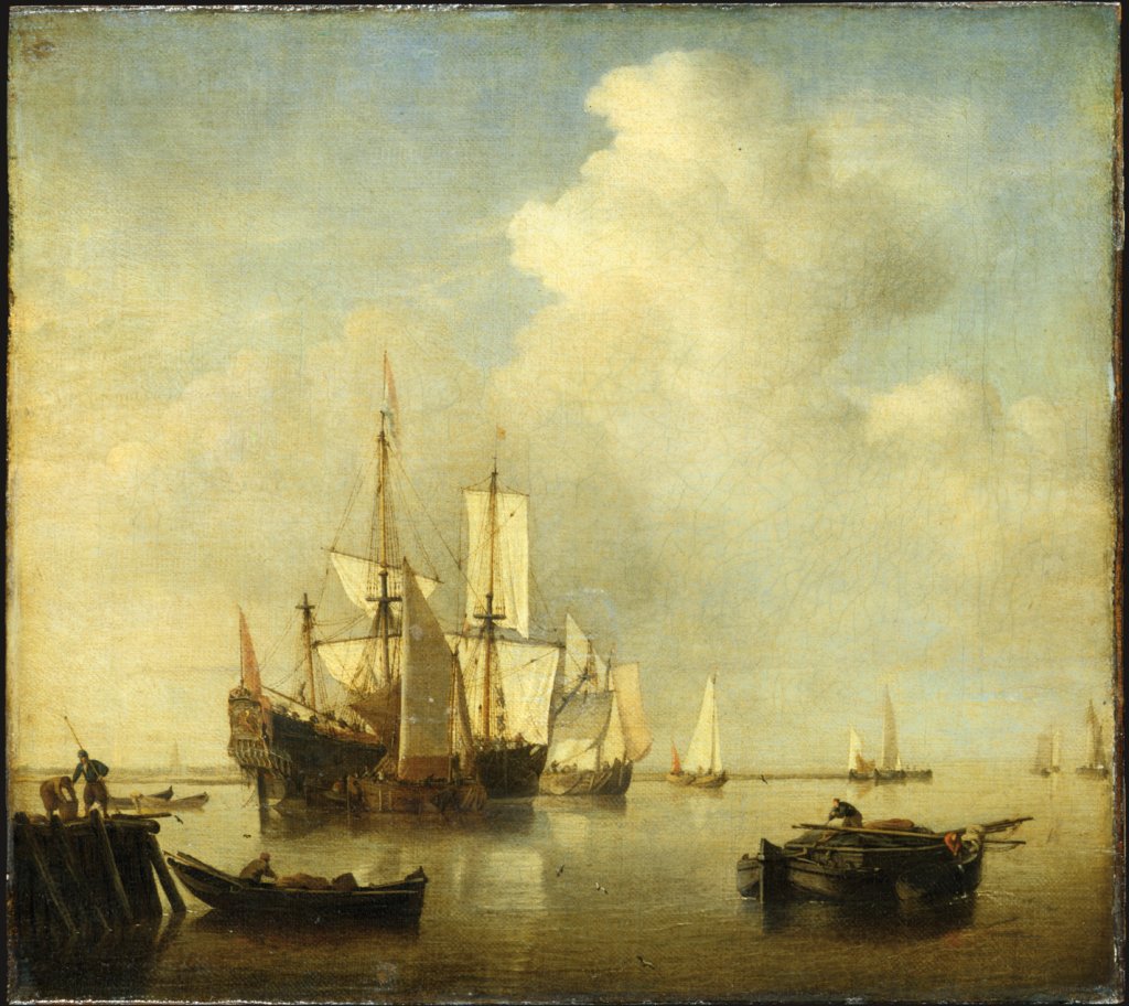 Calm Sea, Willem van de Velde the Younger;  and workshop