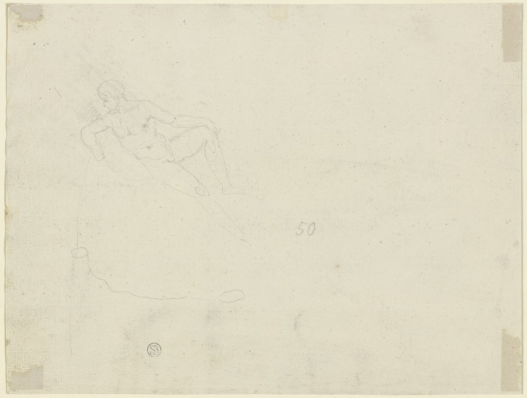 Reclining male nude, Gustav Heinrich Naeke