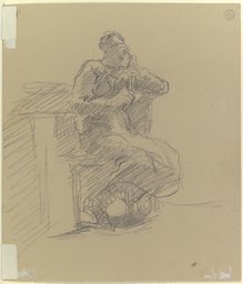 Sitzender Mann mit einer Pfeife, Anton Burger