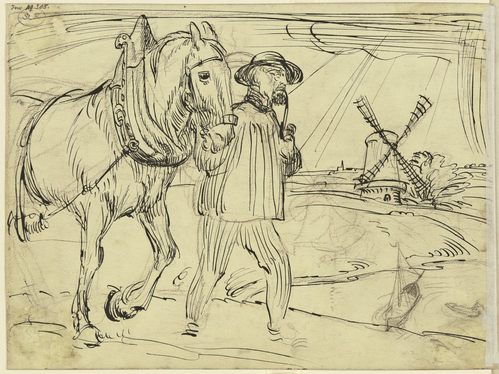 Man and horse, Fritz Boehle