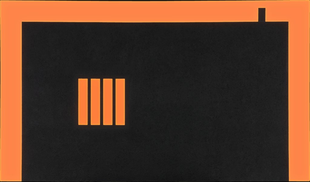 Rectangular Prison with Smokestack, Peter Halley