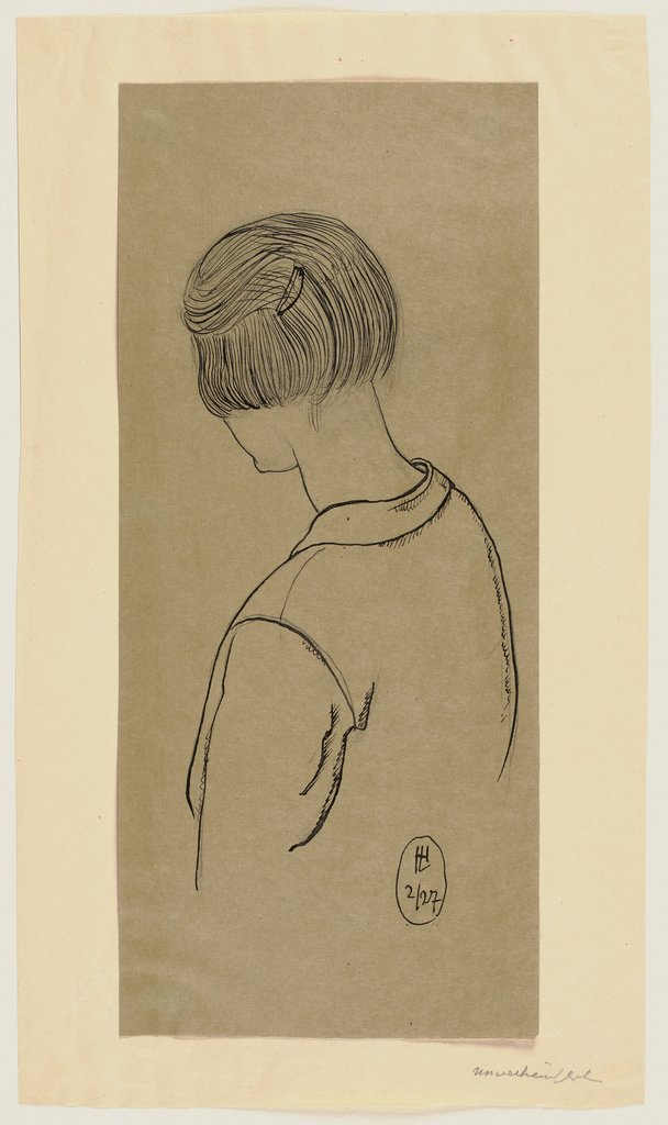 Young woman seen from the back, Hermann Lismann