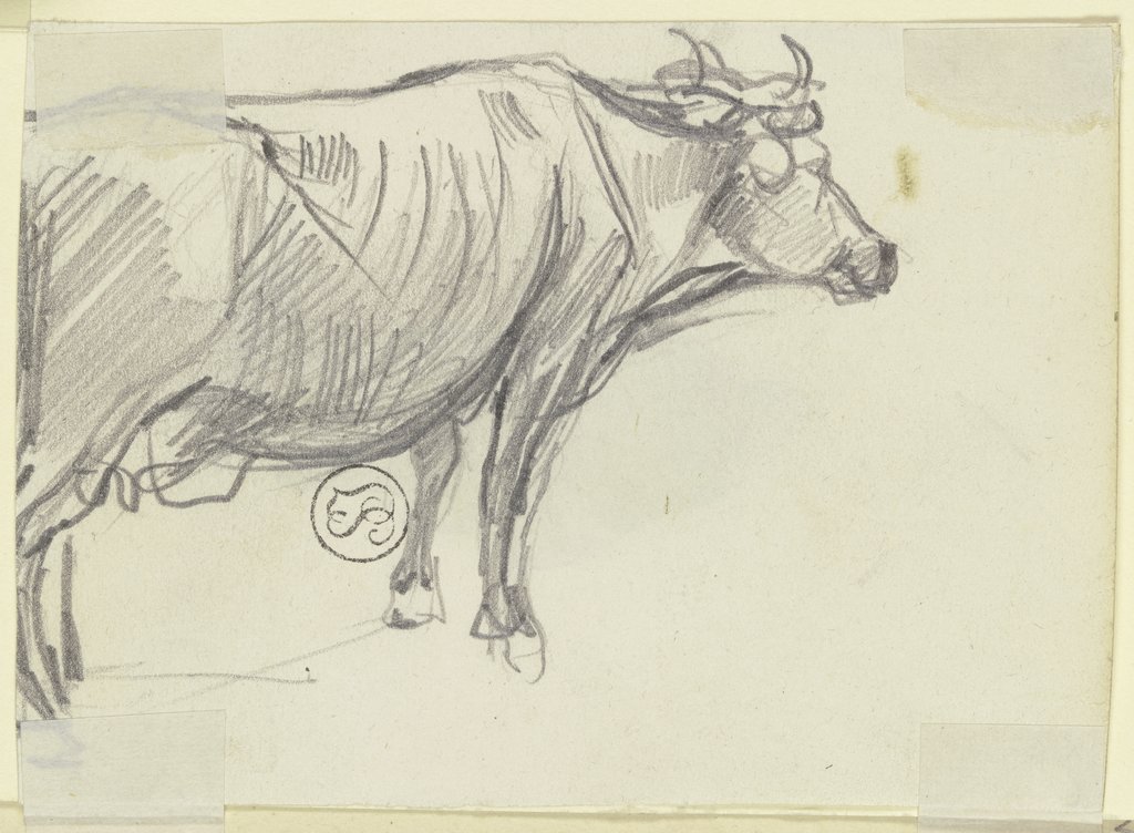 A cow to the right, Jakob Fürchtegott Dielmann