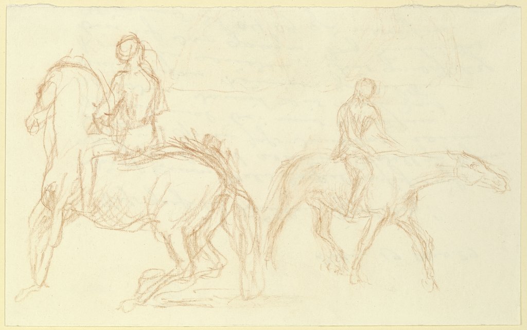 Two riding young men, Wilhelm Rietschel