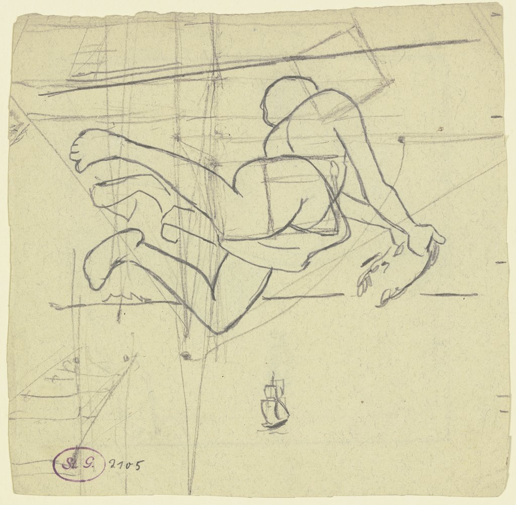 Mercure (tile draft), Hans Thoma