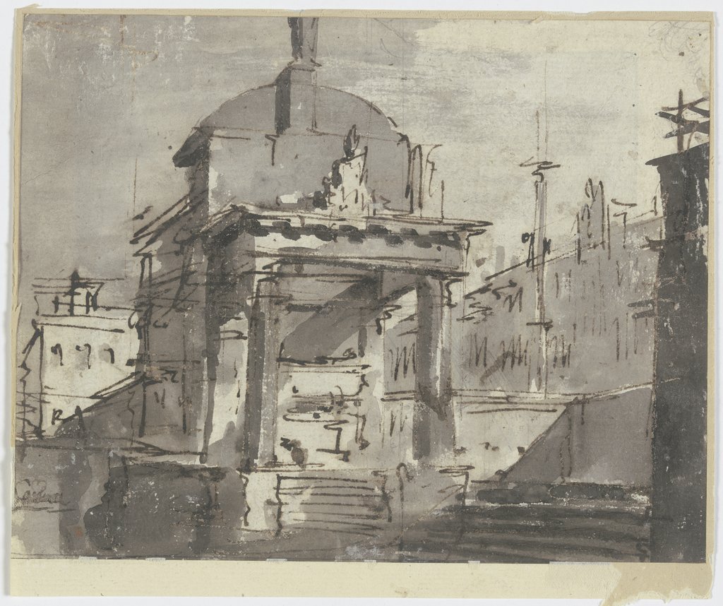 Monument on a square, Francesco Guardi