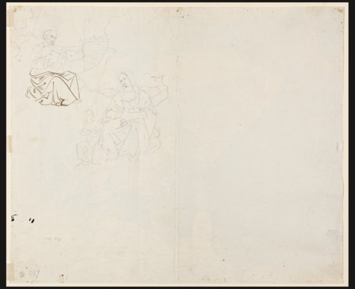Studien nach Fresken, der Heilige Hieronymus und der Evangelist Matthäus mit dem Engel, Carl Philipp Fohr