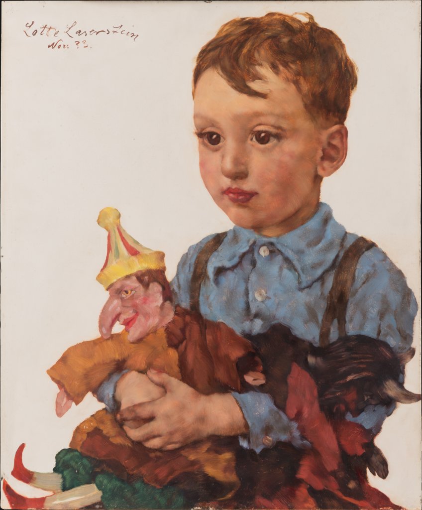 Boy with Kasper Puppet (Wolfgang Karger), Lotte Laserstein