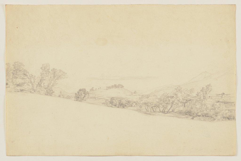 Italienische Landschaft mit Ölbäumen, Ludwig Metz