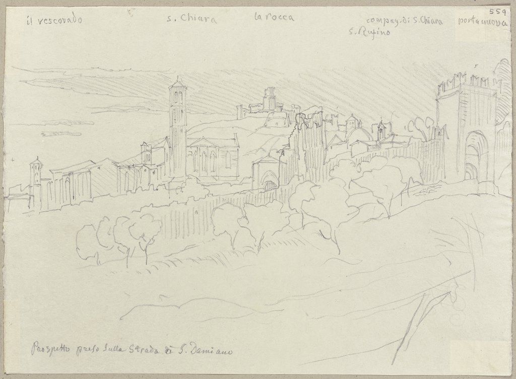 View on Assisi, Johann Anton Ramboux