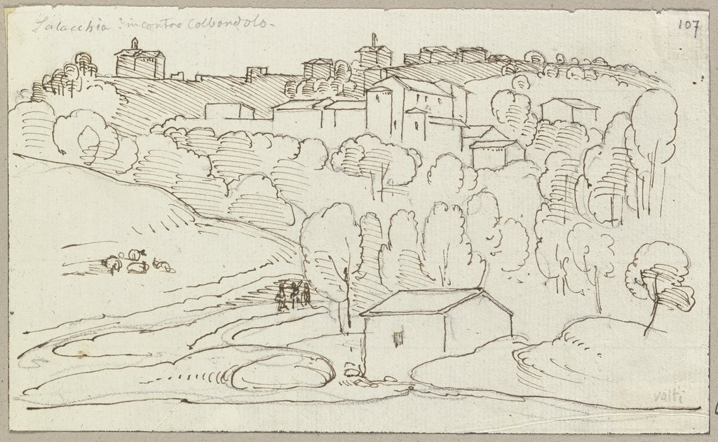 Blick auf Colbordolo, Johann Anton Ramboux