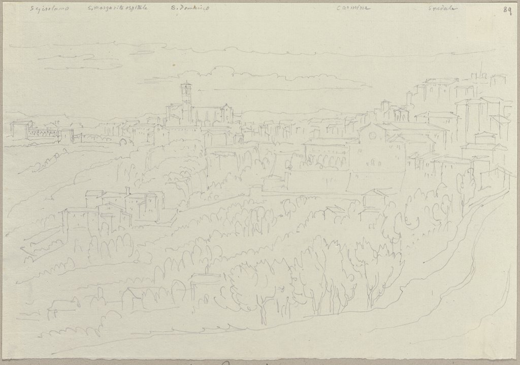 Blick auf Perugia, Johann Anton Ramboux