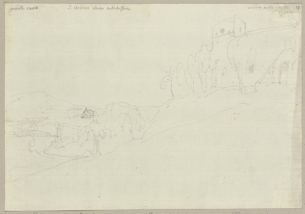 Die Grotte der Egeria mit der alten Kirche San Urbano, Johann Anton Ramboux