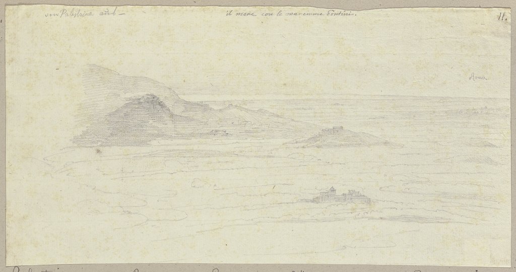 Palestrina mit Blick auf die Pontinische Ebene, Johann Anton Ramboux