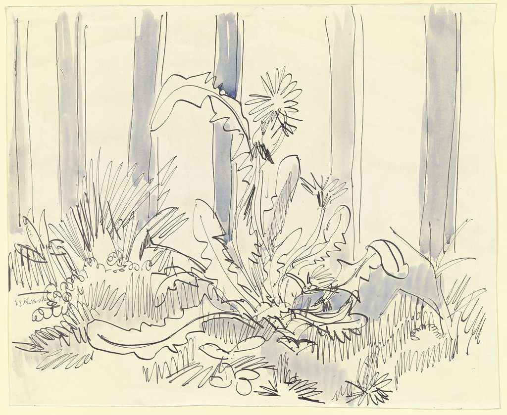 Dandelion at the garden fence, Ernst Ludwig Kirchner