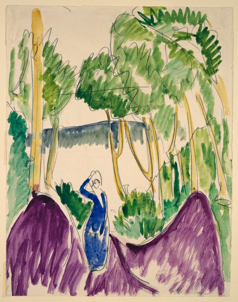 Frau in Dünen auf Fehmarn, Ernst Ludwig Kirchner