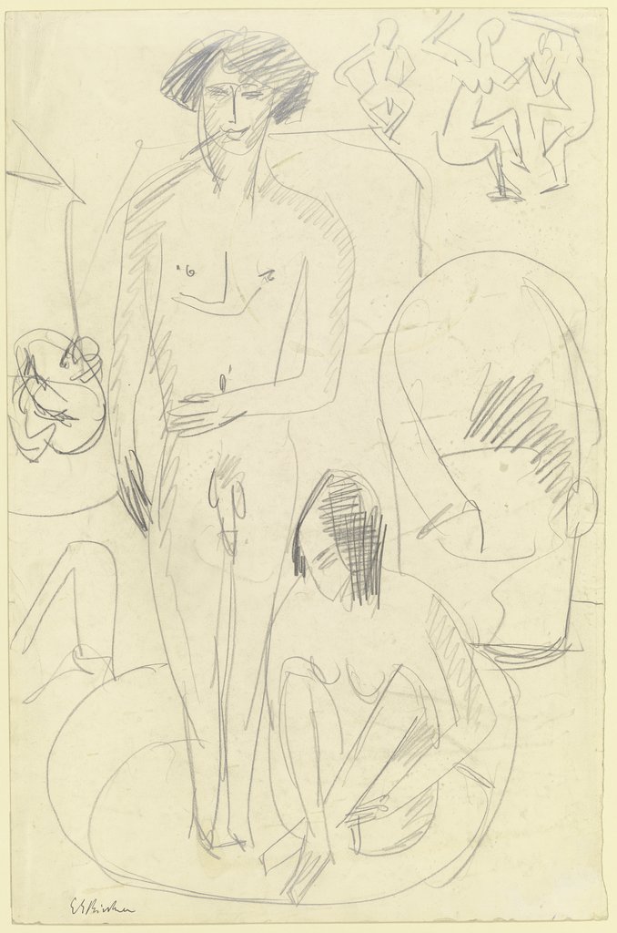 Bathing couple in the tub, Ernst Ludwig Kirchner