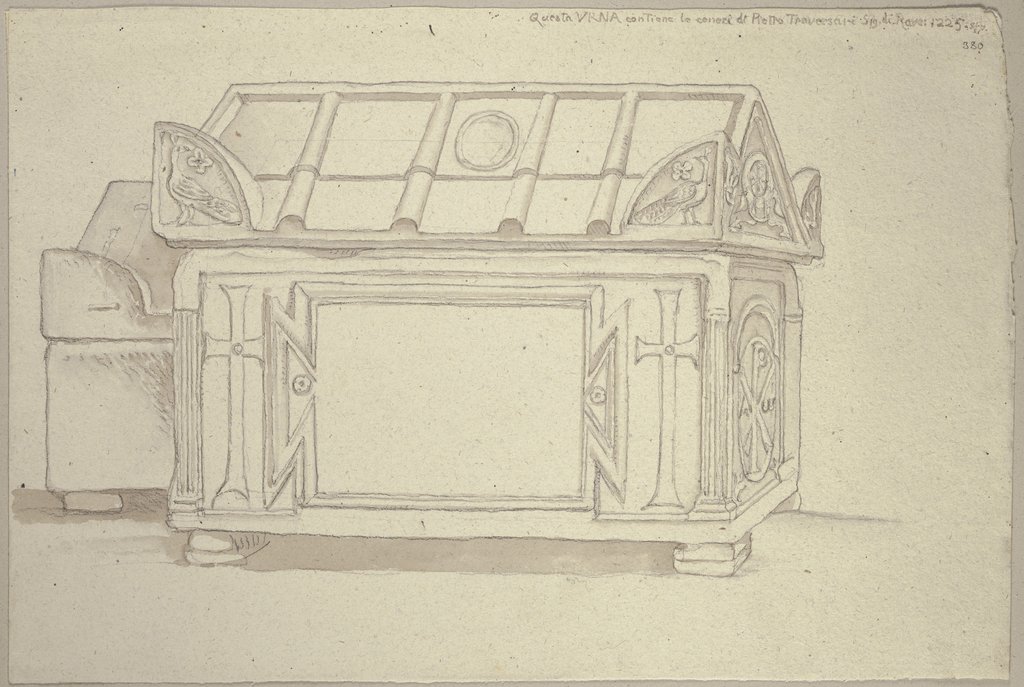 Graburne in Ravenna, die die Asche von Pietro Traversari enthalten soll, Johann Anton Ramboux