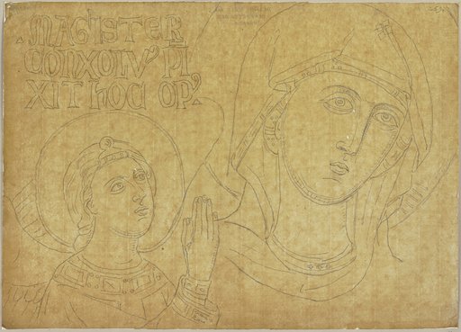 Maria und ein Engel nach einer Vorlage in San Benedetto in Subiaco, Johann Anton Ramboux