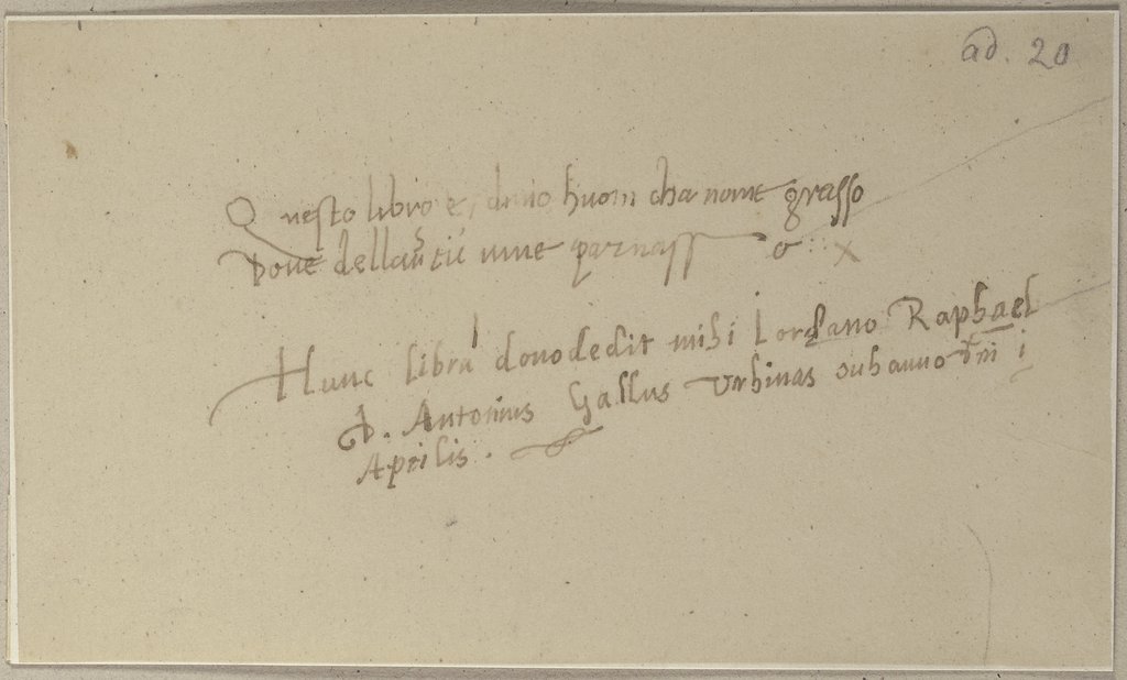 Die Nachschrift einer unbekannten Schrift, Johann Anton Ramboux