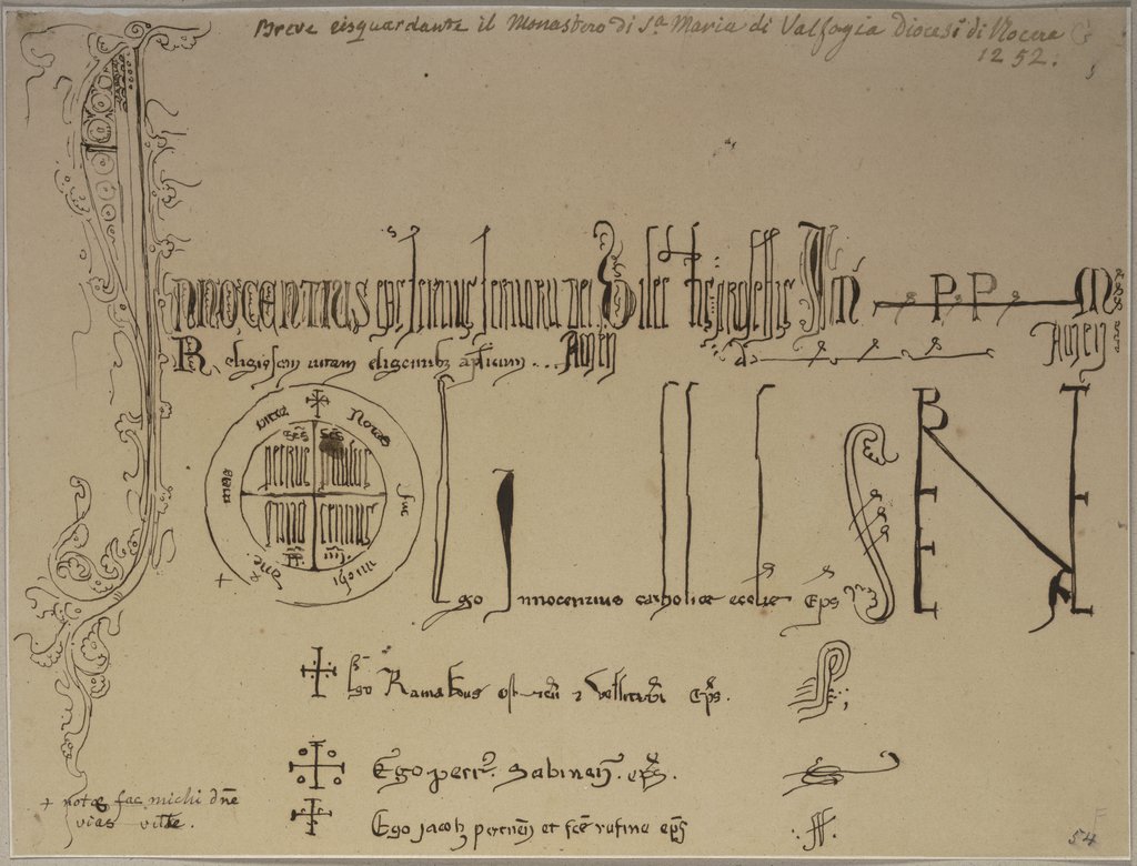 Eine päpstliche Bulle (von Innozenz IV.?) aus dem 13. Jahrhundert, Johann Anton Ramboux