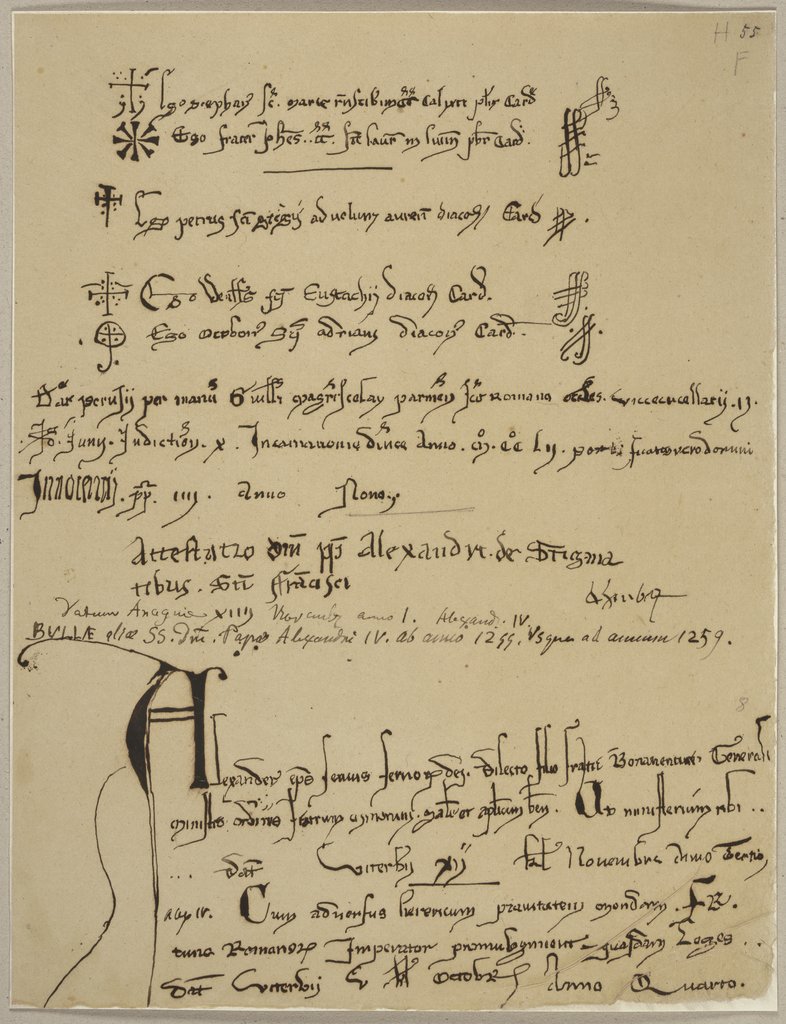 Eine päpstliche Bulle (von Innozenz IV.?) aus dem 13. Jahrhundert, Johann Anton Ramboux