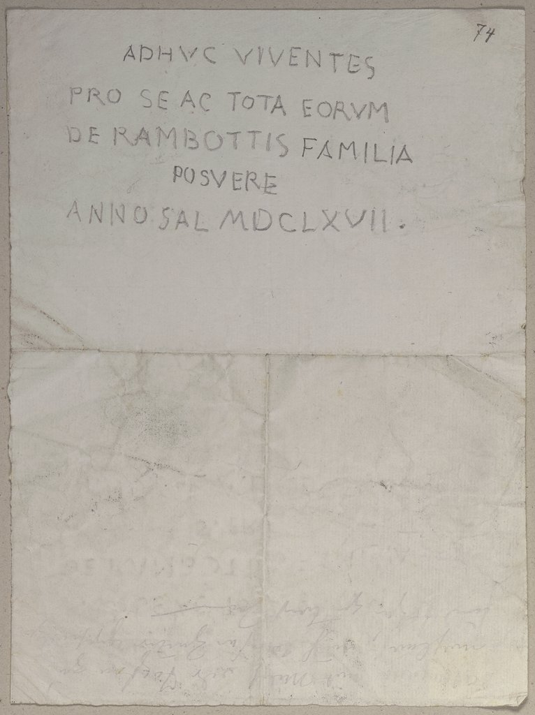 Die Nachschrift einer Inschrift in Santi Apostoli in Rom (?), Johann Anton Ramboux