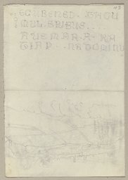 Die Nachschrift einer Inschrift sowie eine schemenhafte Landschaft, Johann Anton Ramboux