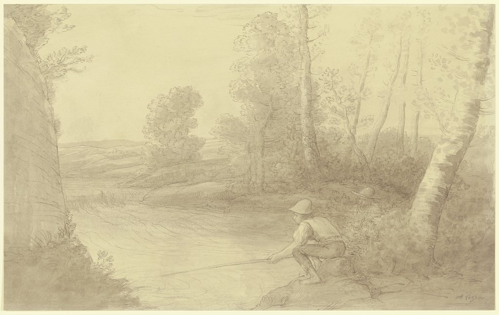 The fishermen at the river, Alphonse Legros